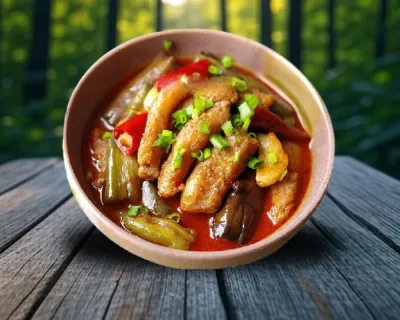 Plats Poulet Baingan